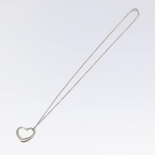 Tiffany & Co. Elsa Peretti Open Heart Pendant Necklace Sterling Silver, SILVER, SILVER, Necklace
