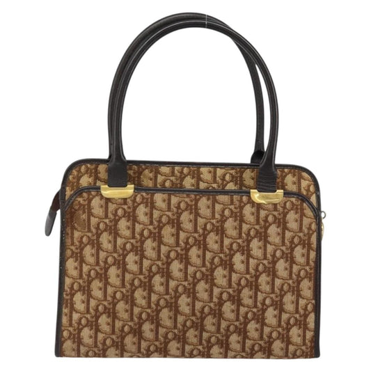 Christian Dior Vintage Trotter Handbag Canvas, BEIGE, CANVAS, Handbag