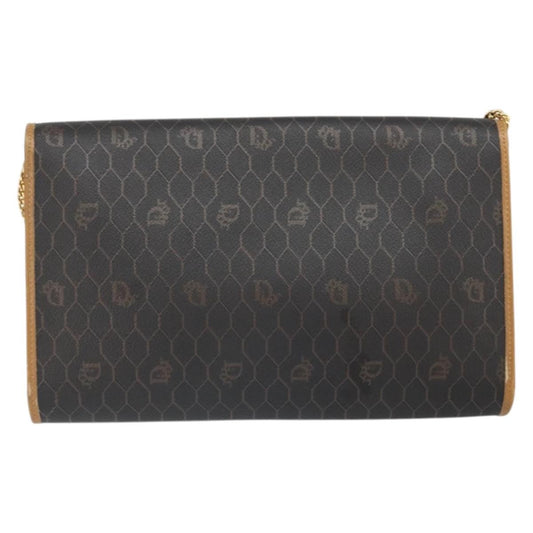 Christian Dior Vintage Honeycomb chain Canvas, BLACK, CANVAS, Shoulder bag