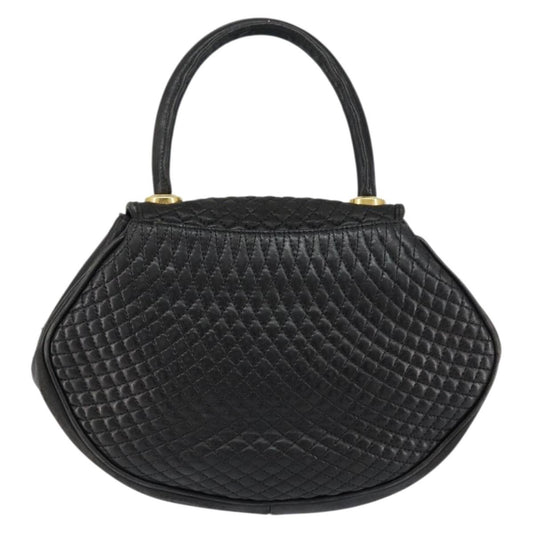 Bally Vintage Handbag Quilted Leather, BLACK, LEATHER, Handbag