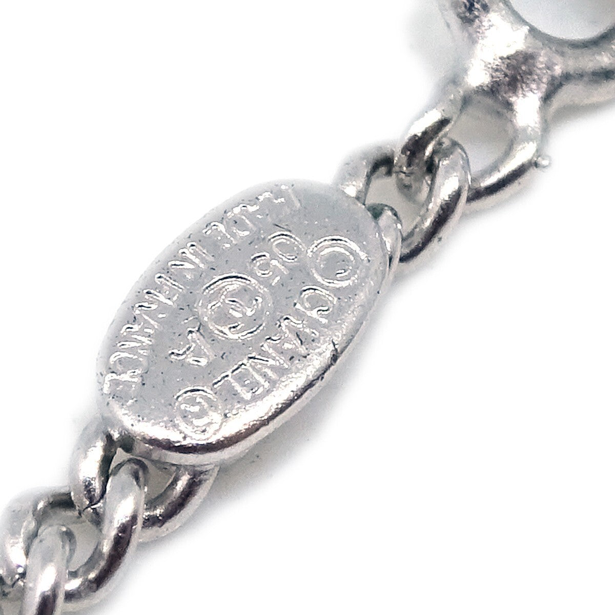 Chanel CC Logo Pendant Necklace Metal, SILVER, SILVER_PLATED, Necklace