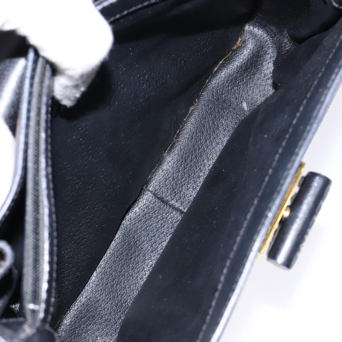 Celine Vintage Convertible Top Handle Bag Macadam Coated Canvas, BLACK, CANVAS, Handbag