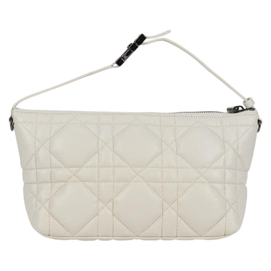 Christian Dior DiorTravel Nomad Pouch Macrocannage Quilt Calfskin, WHITE, LEATHER, Clutche & pouche