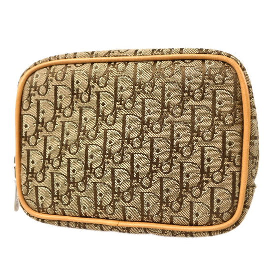 Christian Dior Vintage Trotter Pouch Canvas, BEIGE, CANVAS, Clutche & pouche