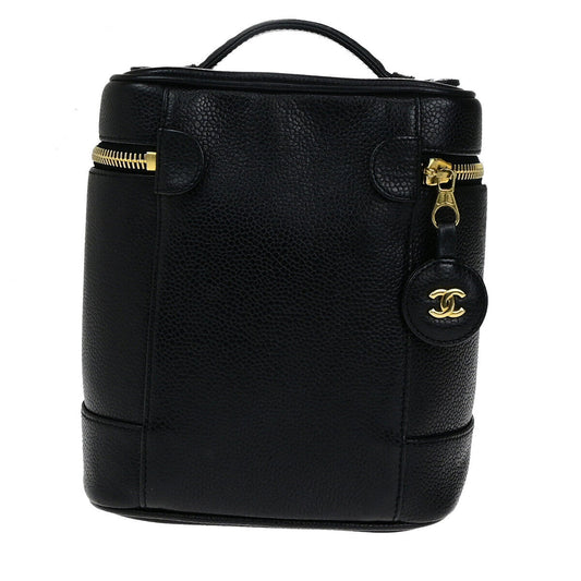 Chanel Vintage Timeless Vanity Case Caviar, BLACK, CALFSKIN, Handbag