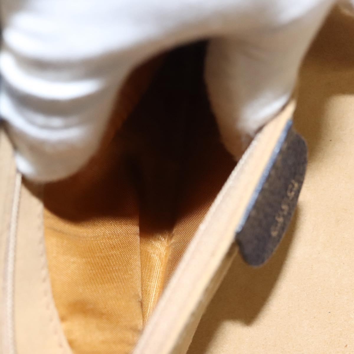 Gucci Vintage Bamboo Vanity Case Leather, NAVY, LEATHER, Handbag