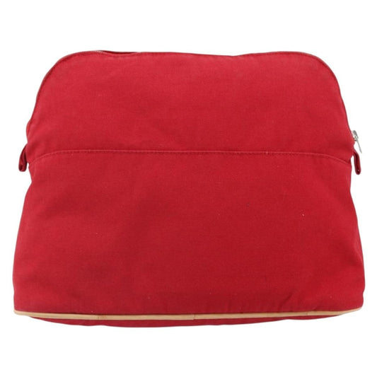Hermes Bolide Travel Pouch Canvas, RED, CANVAS, Clutche & pouche