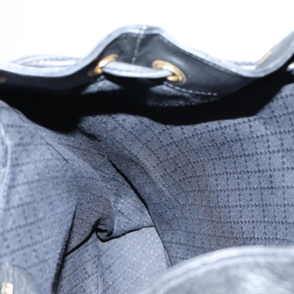 Gucci Vintage Bamboo Backpack Leather, BLACK, LEATHER, Backpack