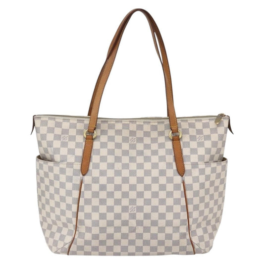 Louis Vuitton Totally Handbag Damier azur, WHITE, CANVAS, Tote bag