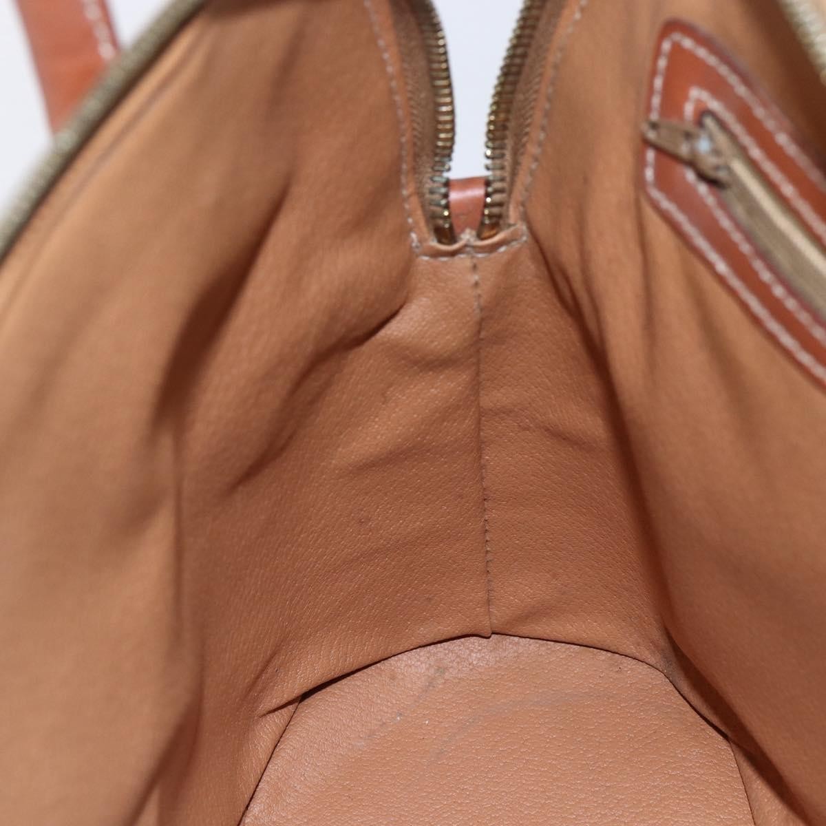 Celine Vintage Macadam Handbag Canvas, BROWN, CANVAS, Handbag