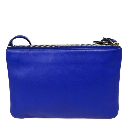 Celine Trio Crossbody Bag Leather, BLUE, LEATHER, Crossbody bag