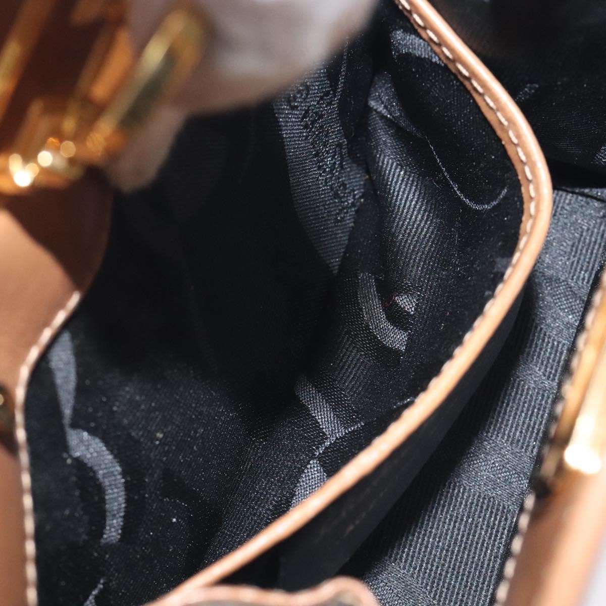 Salvatore Ferragamo Vintage Gancini Chain Shoulder Bag Leather, BROWN, LEATHER, Shoulder bag