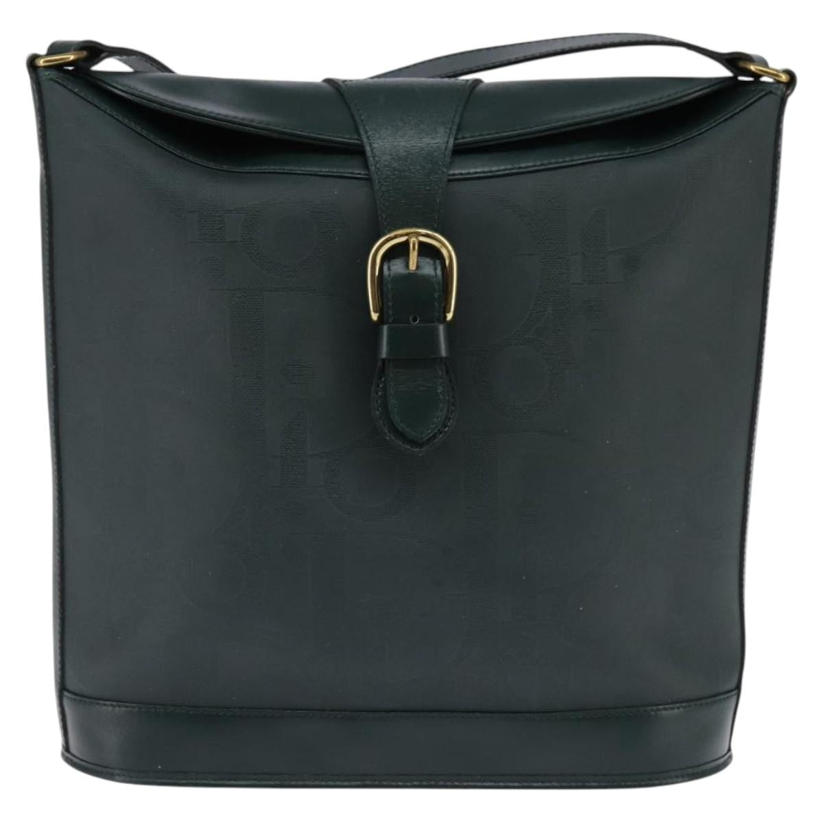 Christian Dior Vintage Trotter Crossbody Bag Canvas, GREEN, CANVAS, Shoulder bag