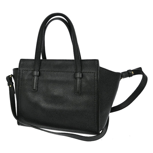 Salvatore Ferragamo Amy Tote Pebbled Leather, BLACK, LEATHER, Tote bag