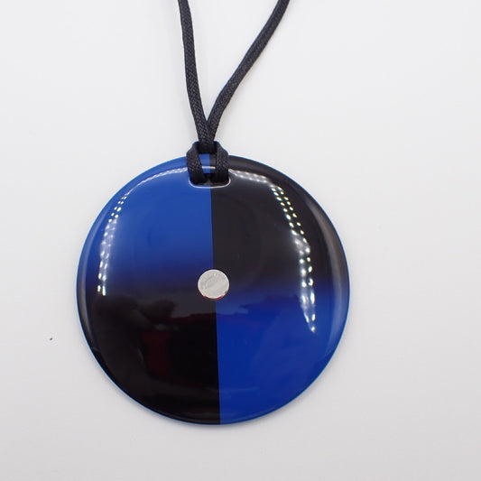 Hermes Necklace Buffalo Horn and Lacquer, Blue, Horn, Necklace