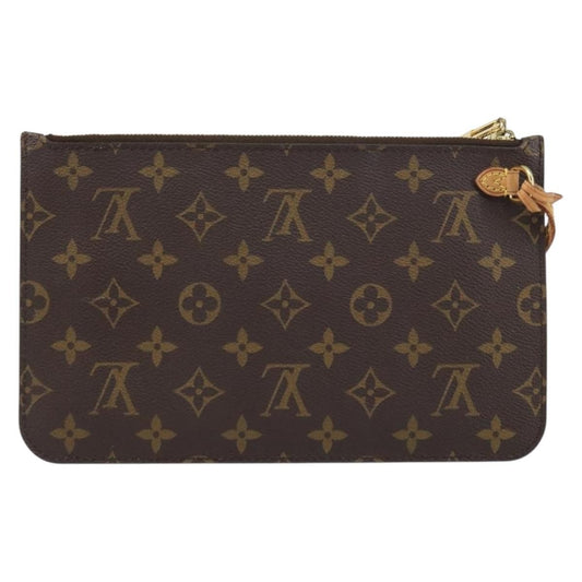 Louis Vuitton Neverfull Pochette Monogram Canvas, BROWN, CANVAS, Clutche & pouche