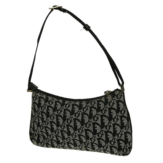 Christian Dior Vintage Trotter Handbag Canvas, BLACK, CANVAS, Handbag
