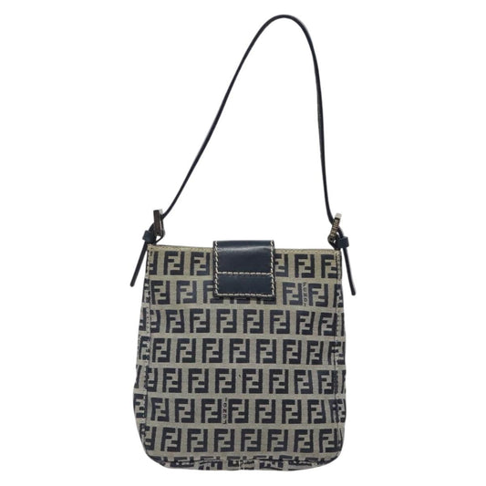 Fendi Vintage Shoulder Bag Zucca Canvas, NAVY, CANVAS, Shoulder bag