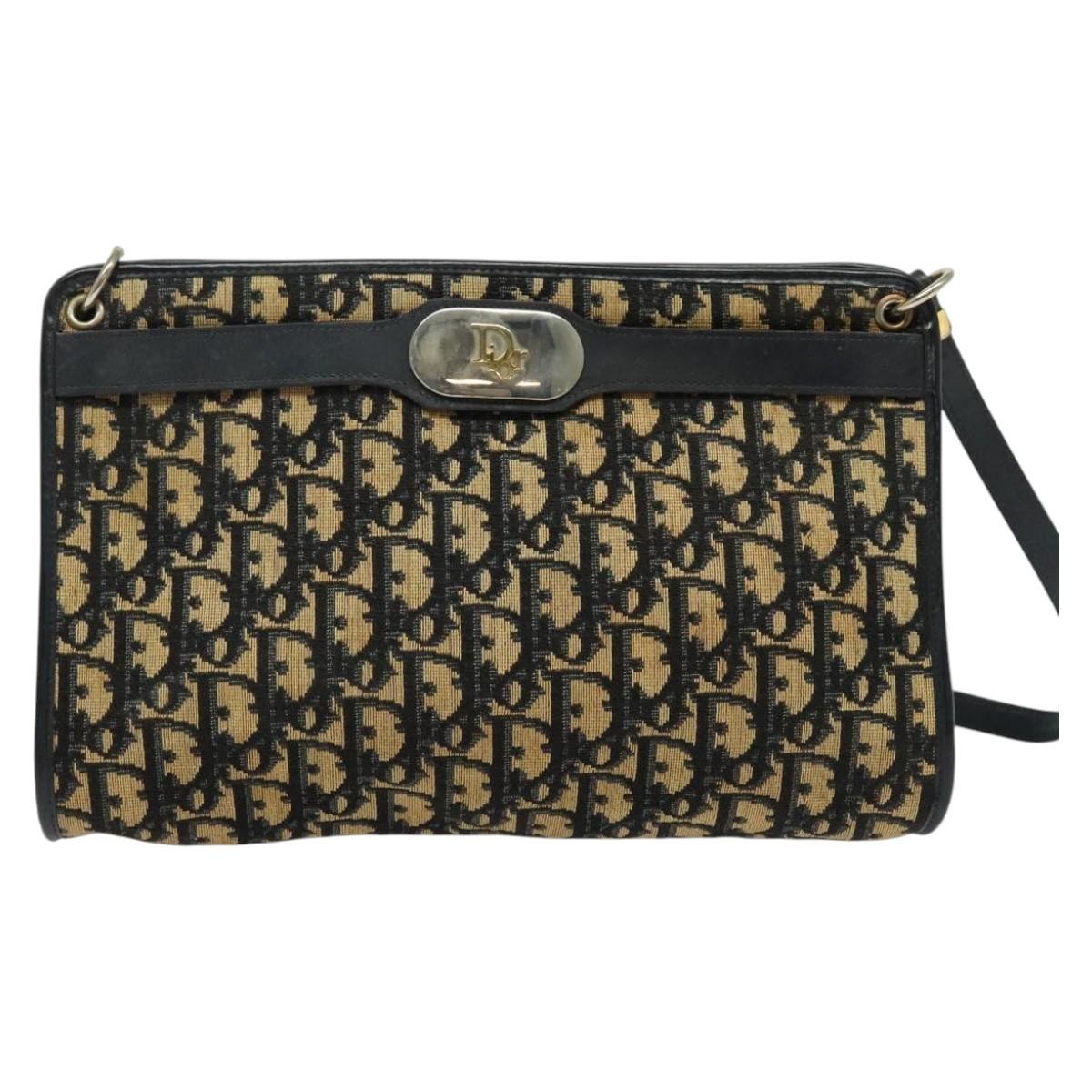 Christian Dior Vintage Trotter Crossbody Bag Canvas, BROWN, CANVAS, Shoulder bag