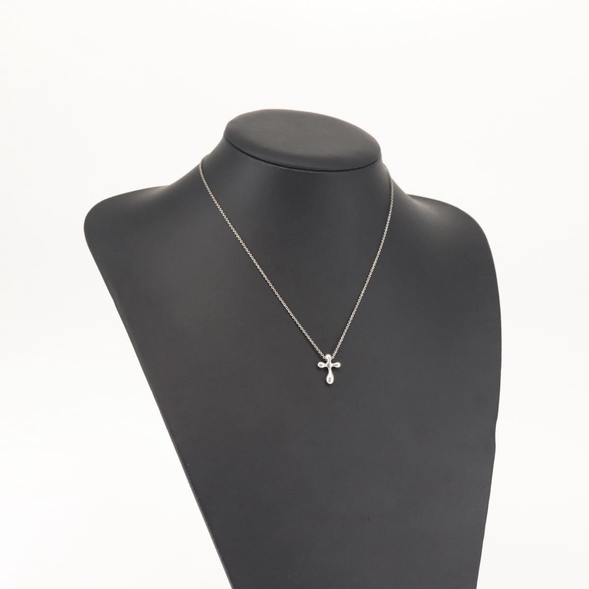 Tiffany & Co. Elsa Peretti Cross Pendant Necklace Sterling Silver, SILVER, SILVER, Necklace