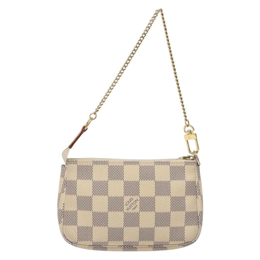 Louis Vuitton Pochette Accessoires Damier, WHITE, CANVAS, Clutche & pouche