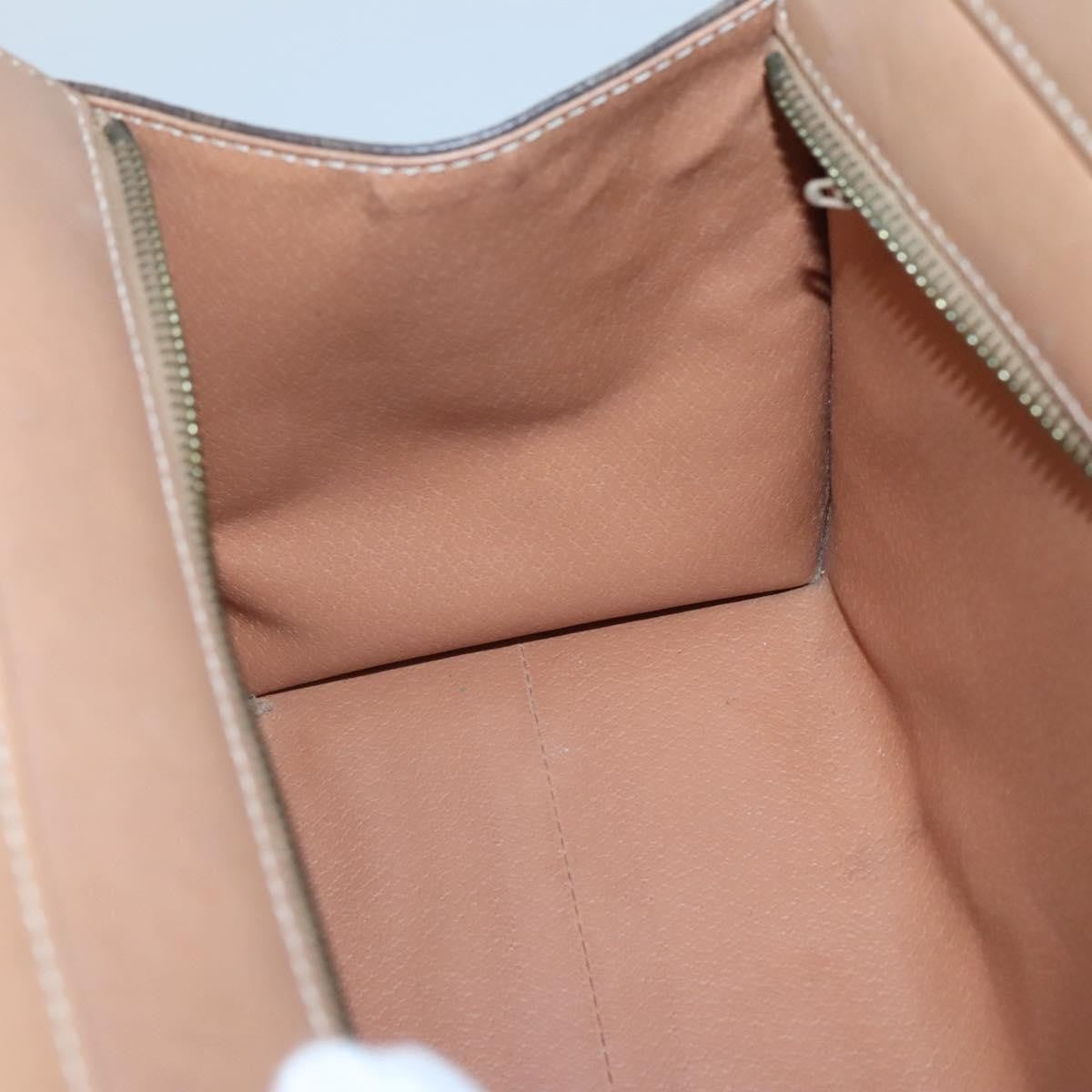 Celine Vintage Macadam Handbag Canvas and Leather, BROWN, CANVAS, Handbag