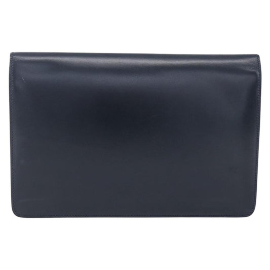 Celine Clutch Bag Leather, NAVY, LEATHER, Clutche & pouche