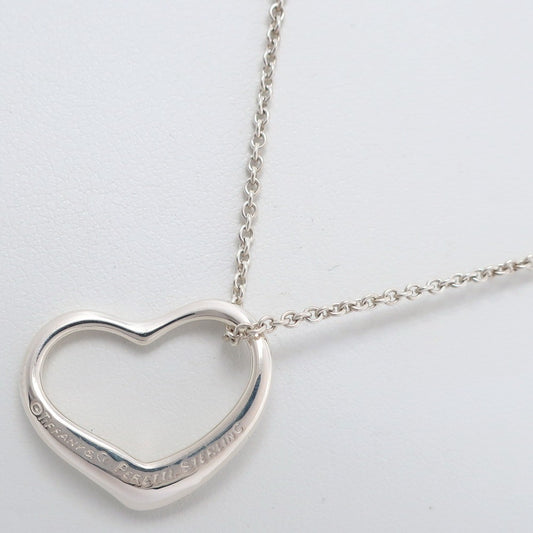Tiffany & Co. Elsa Peretti Open Heart Pendant Necklace Sterling Silver, SILVER, SILVER, Necklace