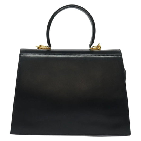 Salvatore Ferragamo Gancini Convertible Top Handle Bag Leather, BLACK, LEATHER, Handbag