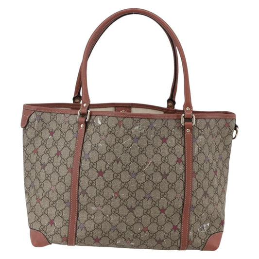 Gucci Joy Plus Tote GG Coated Canvas with Leather, BEIGE, CANVAS, Tote bag