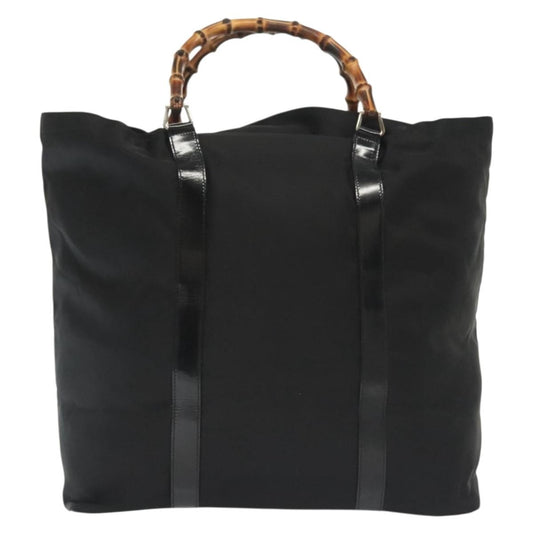 Gucci Bamboo Daily Tote Leather, BLACK, NYLON, Tote bag