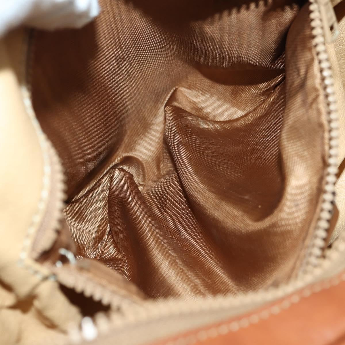 Celine Vintage Macadam Shoulder Bag Canvas and Leather, BEIGE, CANVAS, Shoulder bag