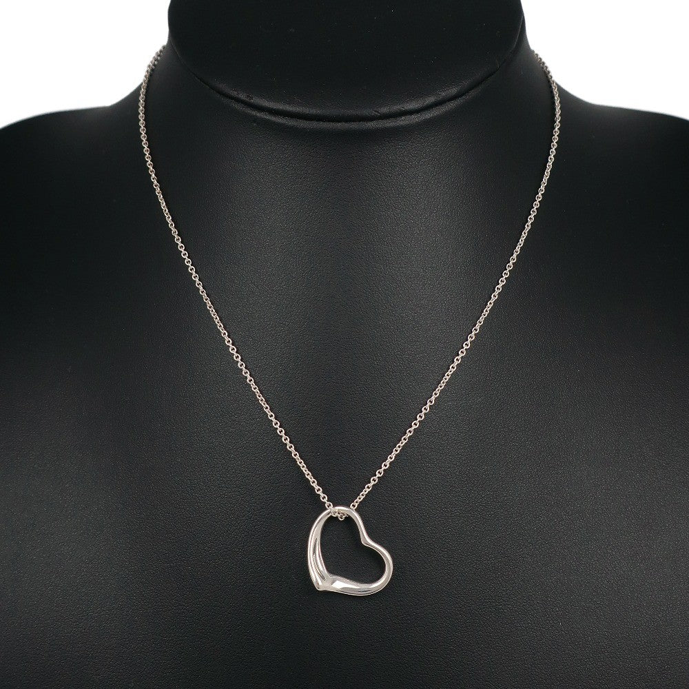 Tiffany & Co. Elsa Peretti Open Heart Pendant Necklace Sterling Silver, SILVER, SILVER, Necklace