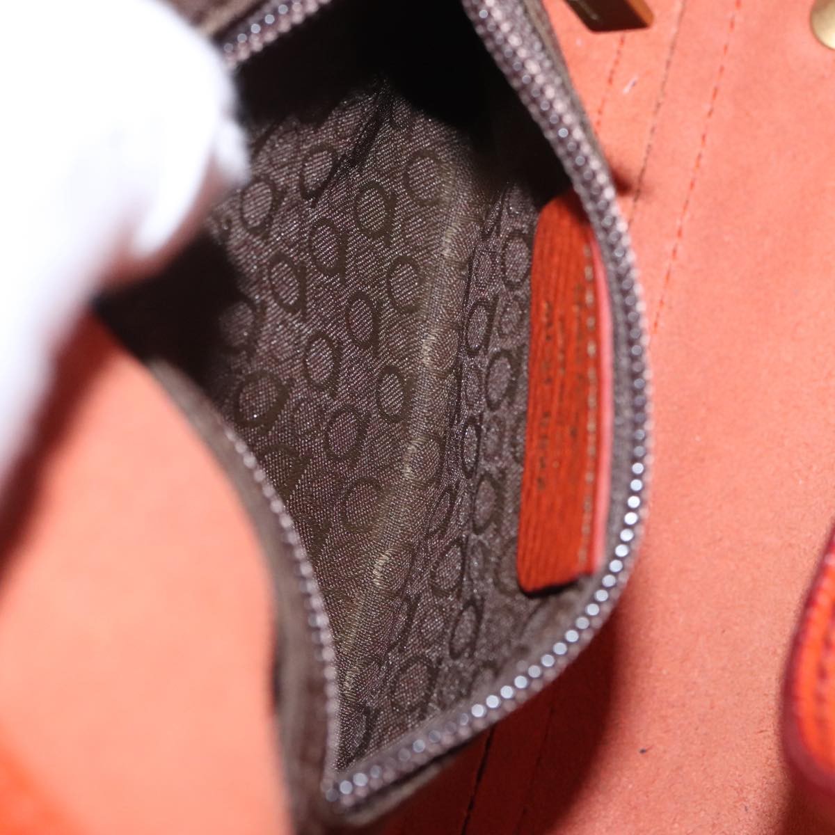 Salvatore Ferragamo Gancini handbag Leather, ORANGE, LEATHER, Handbag