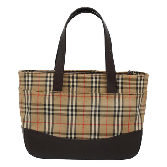 Burberry Nova Handbag Check Pattern, BEIGE, CANVAS, Handbag