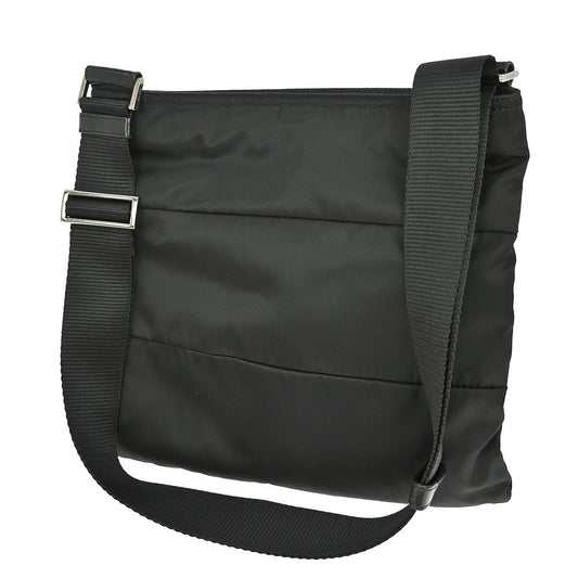 Prada Front Pocket Messenger Bag Tessuto, BLACK, NYLON, Crossbody bag