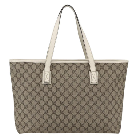 Gucci Plus Tote GG Coated Canvas with Leather, Beige, Canvas, Tote Bag