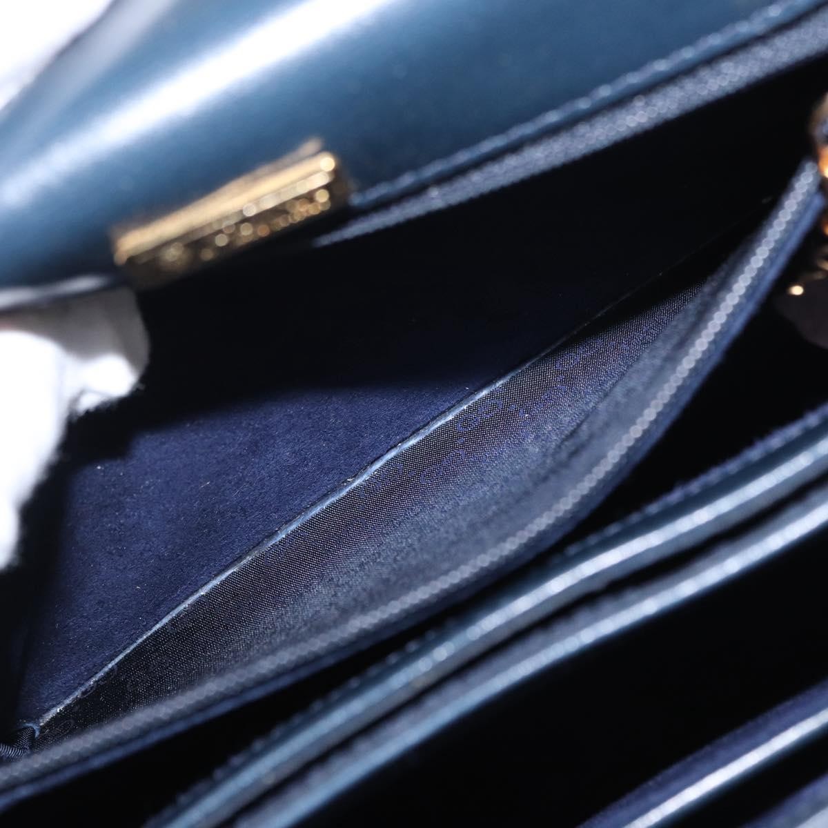 Gucci Vintage Handbag Leather, NAVY, LEATHER, Handbag