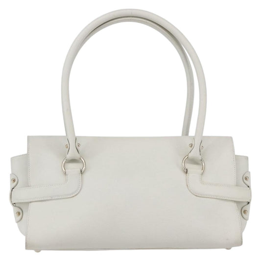 Salvatore Ferragamo Gina Satchel Leather, WHITE, LEATHER, Handbag