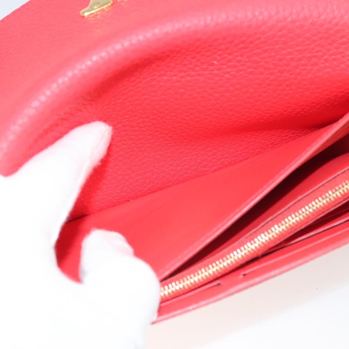 Louis Vuitton Capucines Long Wallet Leather, RED, LEATHER, Wallets