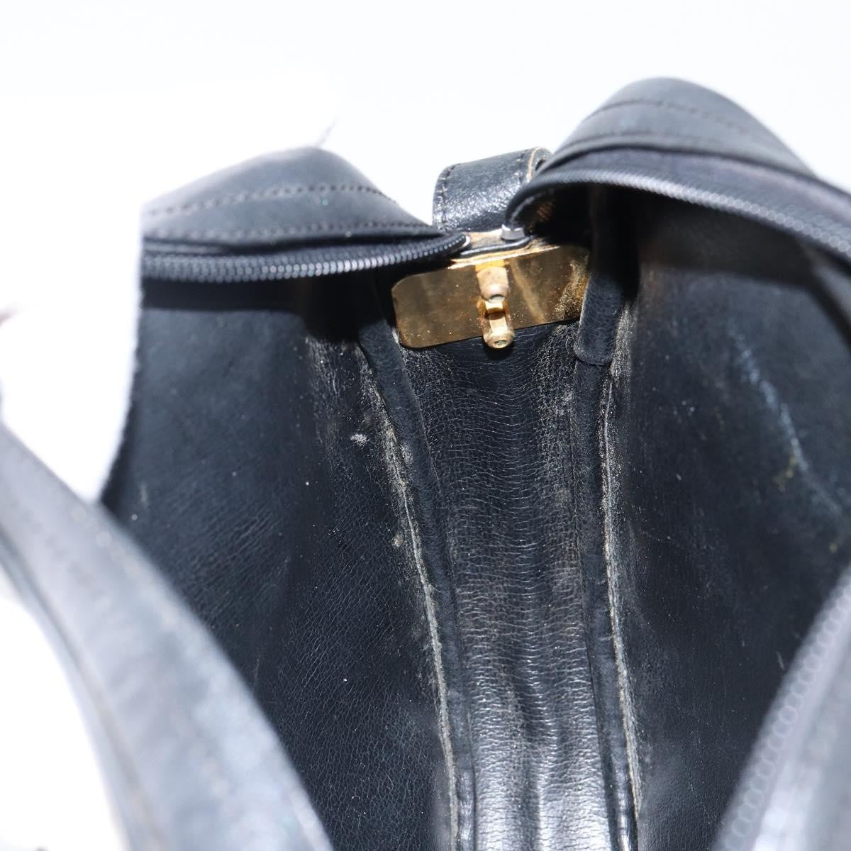 Christian Dior Vintage Shoulder Bag Leather, NAVY, LEATHER, Shoulder bag