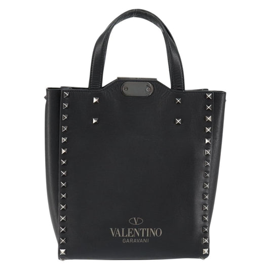 Valentino Garavani Rockstud Tote Rigid Leather, BLACK, LEATHER, Handbag
