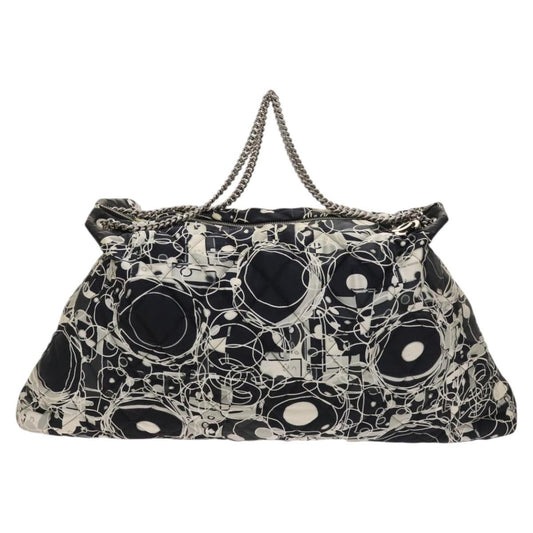 Chanel Kaleidoscope Chain Tote Quilted Printed Satin, BLACK, SILK, Tote bag