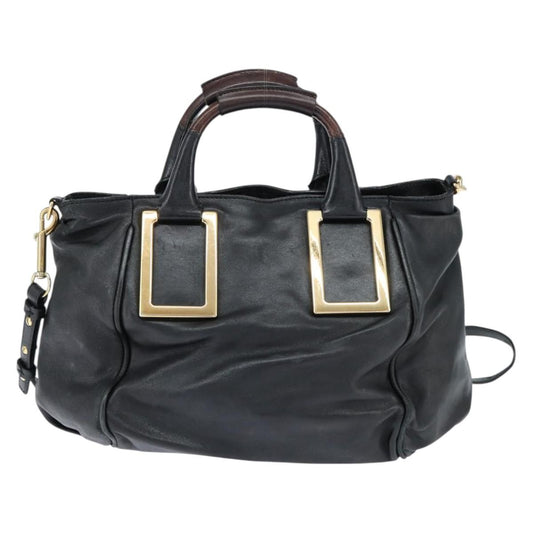 Chloe Ethel Tote Leather, BLACK, LEATHER, Tote bag