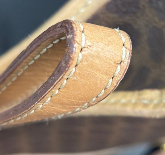 Celine Macadam Pochette Canvas and Leather, BROWN, CANVAS, Clutche & pouche