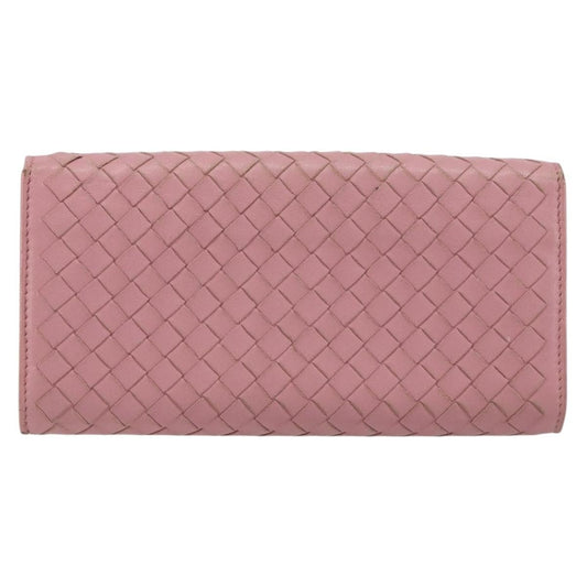 Bottega Veneta Intrecciato Long Zip Wallet Leather, PINK, LEATHER, Wallets