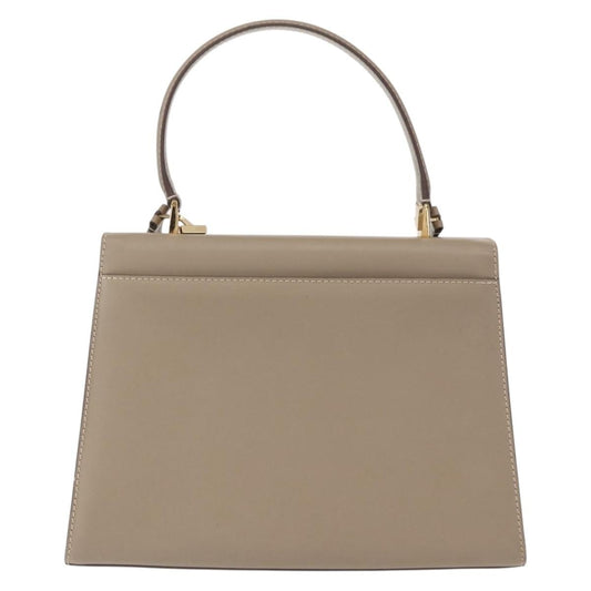 Salvatore Ferragamo Gancini Top Handle Flap Bag Leather, BEIGE, LEATHER, Handbag