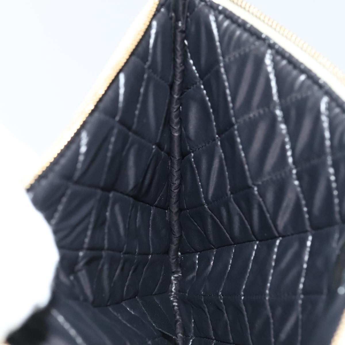 Chanel Pearl O Case Clutch Quilted Lambskin and Calfskin, BLACK, LEATHER, Clutche & pouche