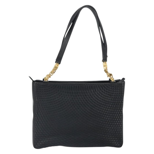 Bally Vintage Tote Bag Quilted Leather, Black, Leather, Tote Bag
