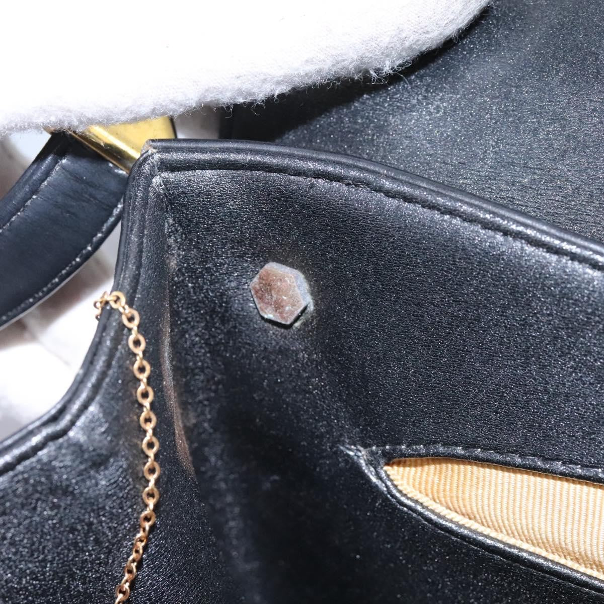 Christian Dior Vintage Shoulder Bag Leather, BLACK, LEATHER, Shoulder bag